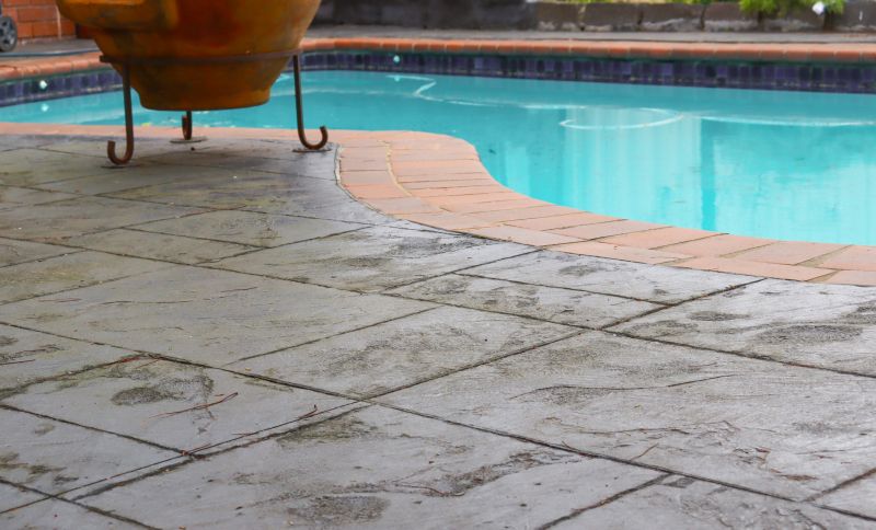 Pool Deck with Decorative Pattern